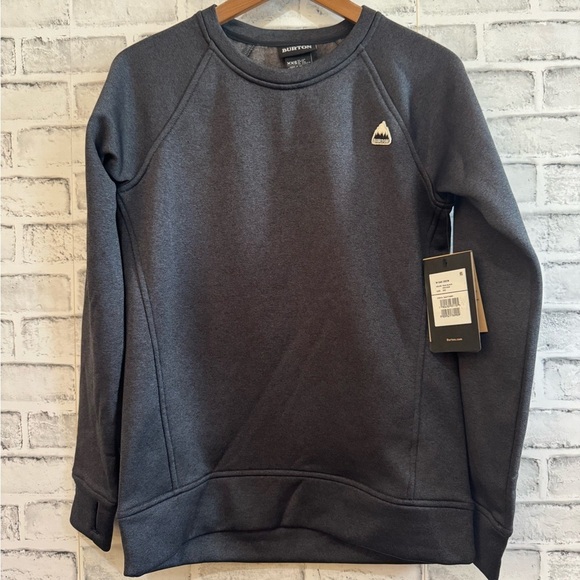 NWT! Women’s Burton true black heather Oak crew neck sweatshirt XXS - Picture 2 of 7